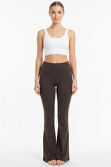 Legging Met Hoge Taille, Uitlopende Pijpen En Split — Bruin
