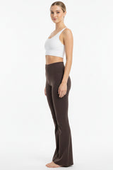 Legging Met Hoge Taille, Uitlopende Pijpen En Split — Bruin
