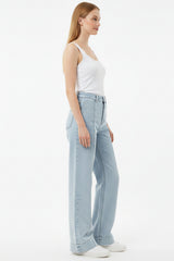 Weite Jeans Mit Vorder‑'Çimalı'‑Detail – Blau