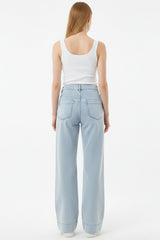 Weite Jeans Mit Vorder‑'Çimalı'‑Detail – Blau