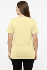 Oversized V - Hals T - Shirt — Geel (Plusmaat)