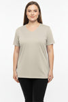 Oversized T - Shirt Met V - Hals – Taupe