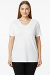 Oversized T - Shirt Met V - Hals – Wit