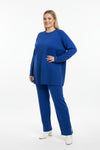 Geribd Tricotset Met Split — Koningsblauw