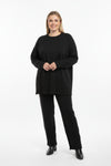 Geribd Tricotset Met Split — Zwart