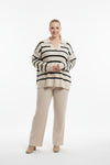 Strick - Set Mit Kragen Und Streifen – Creme