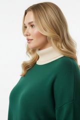 Zweiteiliges Strickset Mit Teilungsdetail — Smaragd