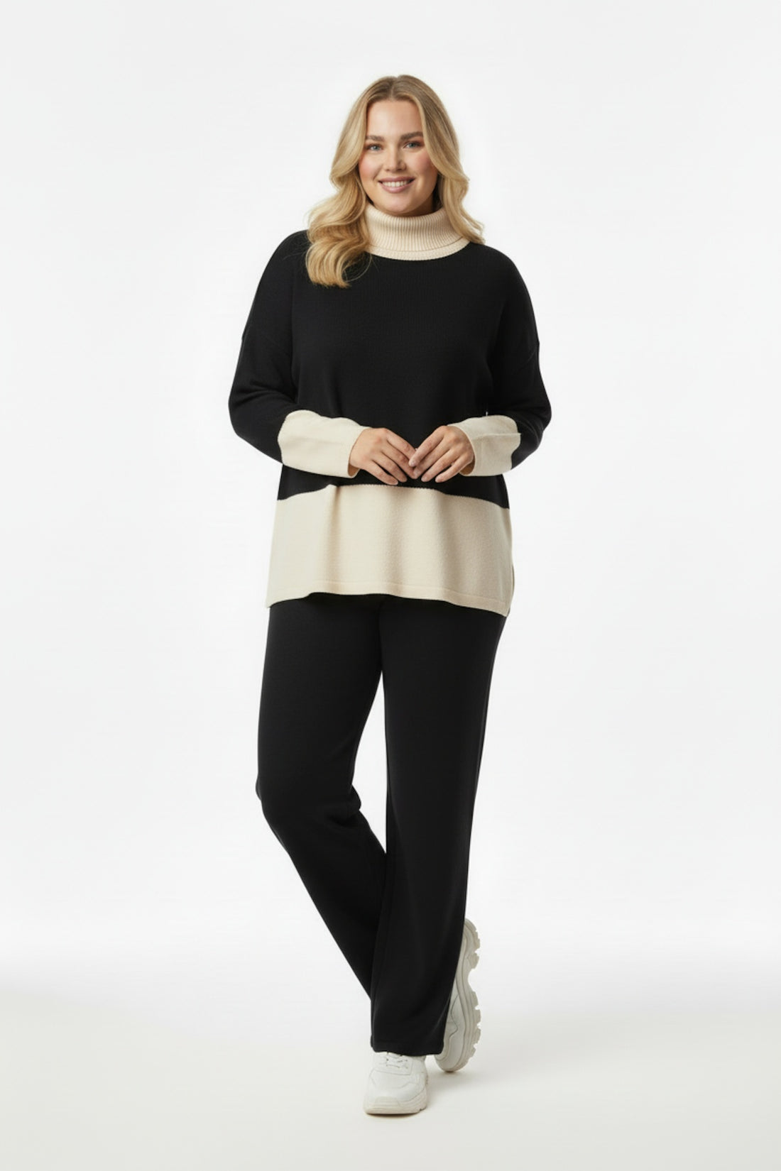 Panel - Detail Two - Piece Knit Set — Black