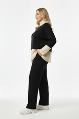 Panel - Detail Two - Piece Knit Set — Black