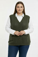 Gilet In Grote Maten — Khaki