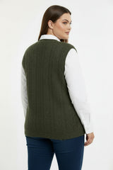 Gilet In Grote Maten — Khaki