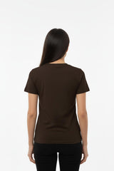 Dames Body‑T‑Shirt Met Ronde Hals — Bruin