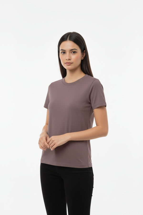 Body - T - Shirt Met Ronde Hals — Lichtbruin