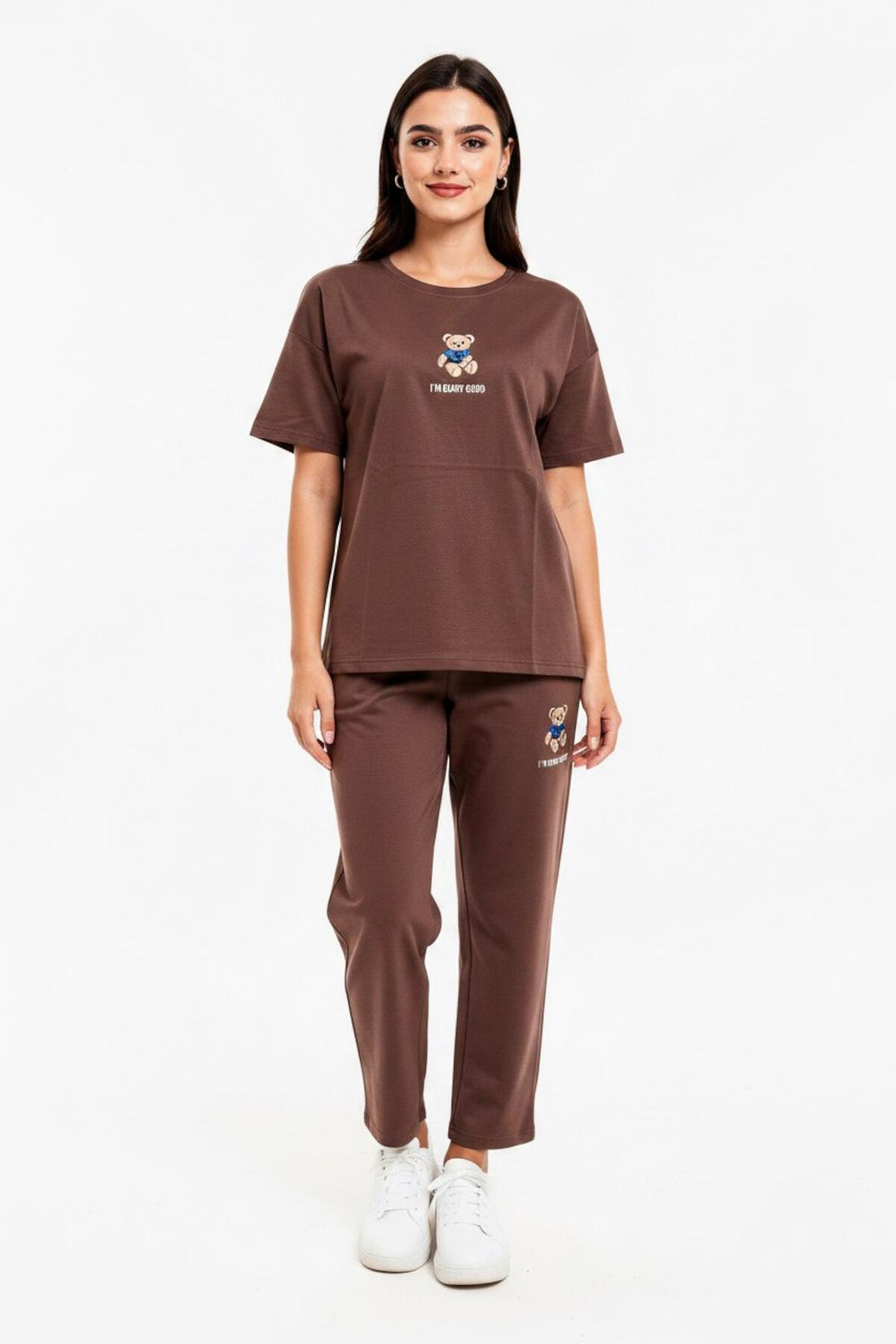 T - Shirtset Met Berenborduursel – Bruin