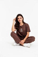 T - Shirtset Met Berenborduursel – Bruin