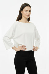 Bluse Mit Tief Angesetzter Schulter Und Weitem Schnitt — Ecru