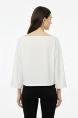 Bluse Mit Tief Angesetzter Schulter Und Weitem Schnitt — Ecru