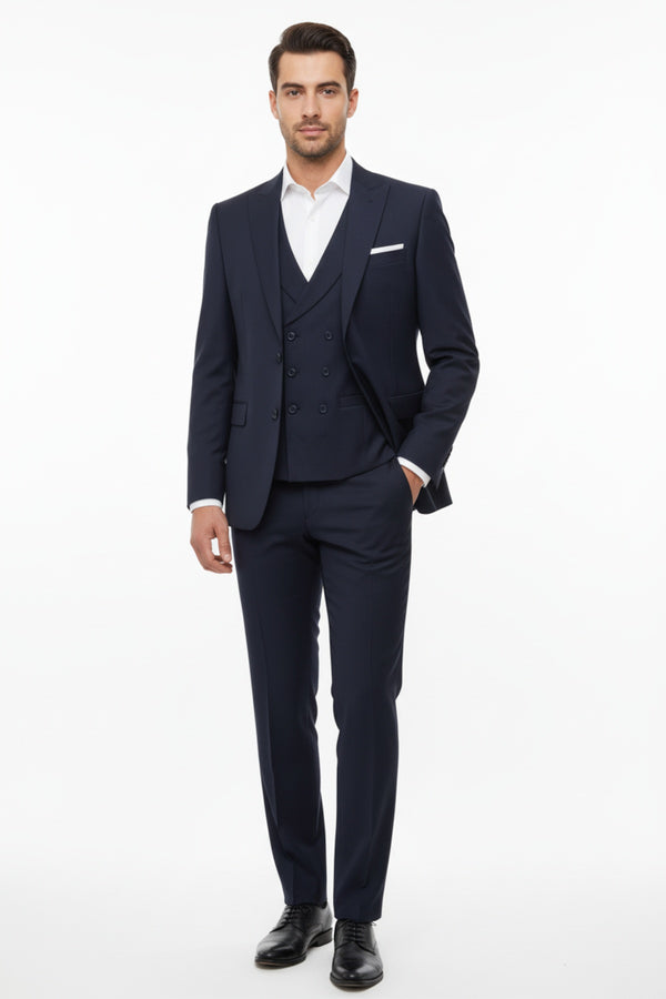 Double 3‑Delig Pak — Donkerblauw