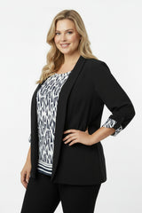 Blazer & Bluse Schwarz – Große Größen Zweiteiler