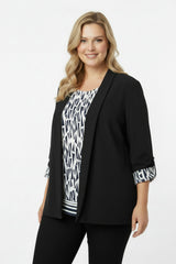 Blazer & Bluse Schwarz – Große Größen Zweiteiler