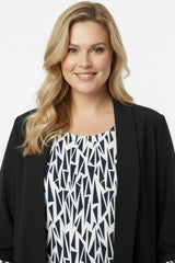Blazer & Bluse Schwarz – Große Größen Zweiteiler