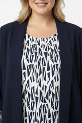 Blazer & Bluse Marine – Große Größen Zweiteiler