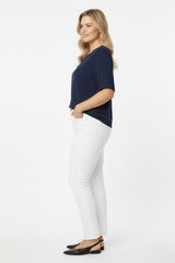 Cotton - Stretch Broek Off‑White – Plus‑Size