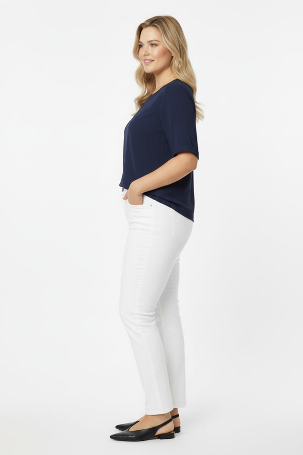 Cotton - Stretch Broek Off‑White – Plus‑Size