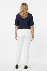 Cotton - Stretch Broek Off‑White – Plus‑Size
