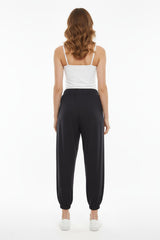 Viscose Broek Met Elastische Boorden — Zwart