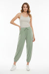 Viscose Broek Met Elastische Boorden — Groen