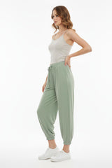 Viscose Broek Met Elastische Boorden — Groen