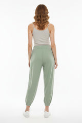Viscose Broek Met Elastische Boorden — Groen