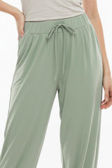Viscose Broek Met Elastische Boorden — Groen
