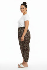 Plus - Size Geweven Broek Met Dessin — Multicolor