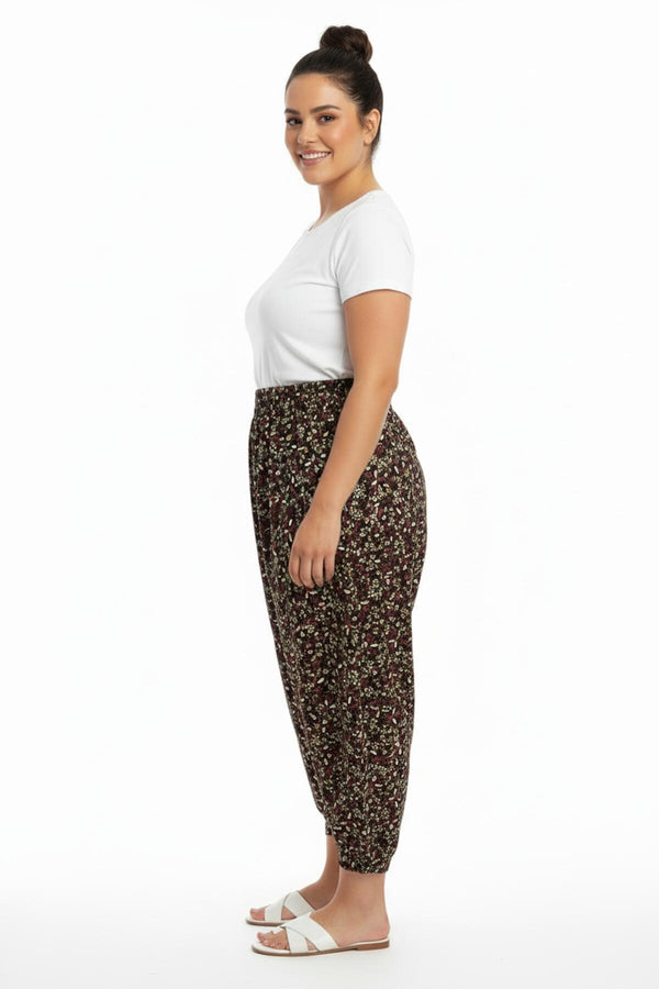 Plus - Size Geweven Broek Met Dessin — Multicolor