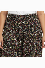 Plus - Size Geweven Broek Met Dessin — Multicolor
