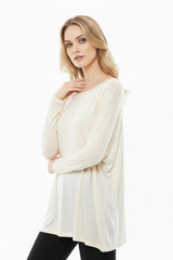 Blouse Met Boothals En Laag Aangezette Schouders – Ecru