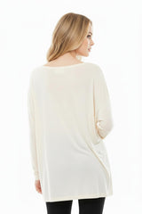 Blouse Met Boothals En Laag Aangezette Schouders – Ecru