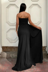 Schwarzes Crepe - Abendkleid
