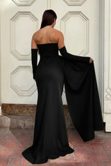Schwarzes Crepe - Abendkleid