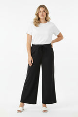 Plus - Size Lange Broek Met Elastische Taille – Zwart