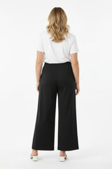 Plus - Size Lange Broek Met Elastische Taille – Zwart