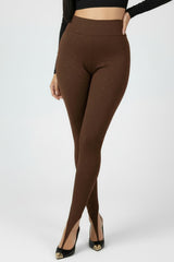 Legging Met Voetlus En Siersteentjes – Bruin