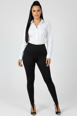 Legging Met Voetlus En Siersteentjes – Zwart