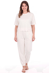 Set Met Kantdetails, Grote Maat — Off - White