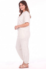 Set Met Kantdetails, Grote Maat — Off - White