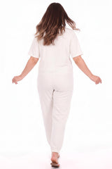 Set Met Kantdetails, Grote Maat — Off - White