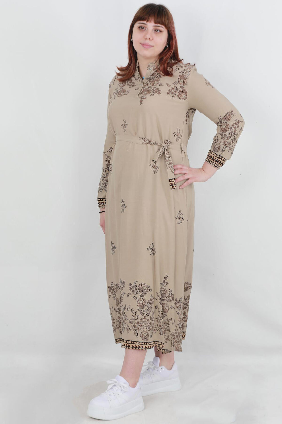 Gemustertes Webkleid – Große Größen