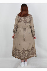 Gemustertes Webkleid – Große Größen